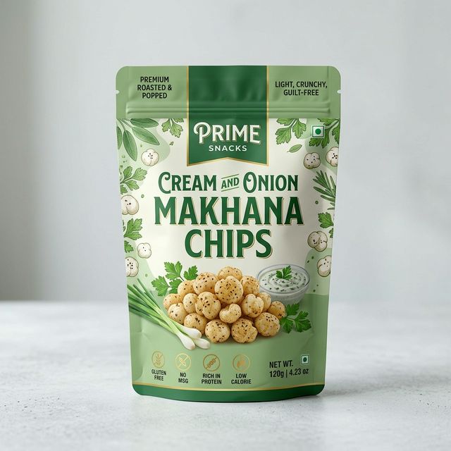 Premium Cream & Onion Makhana Wholesale Export Quality
